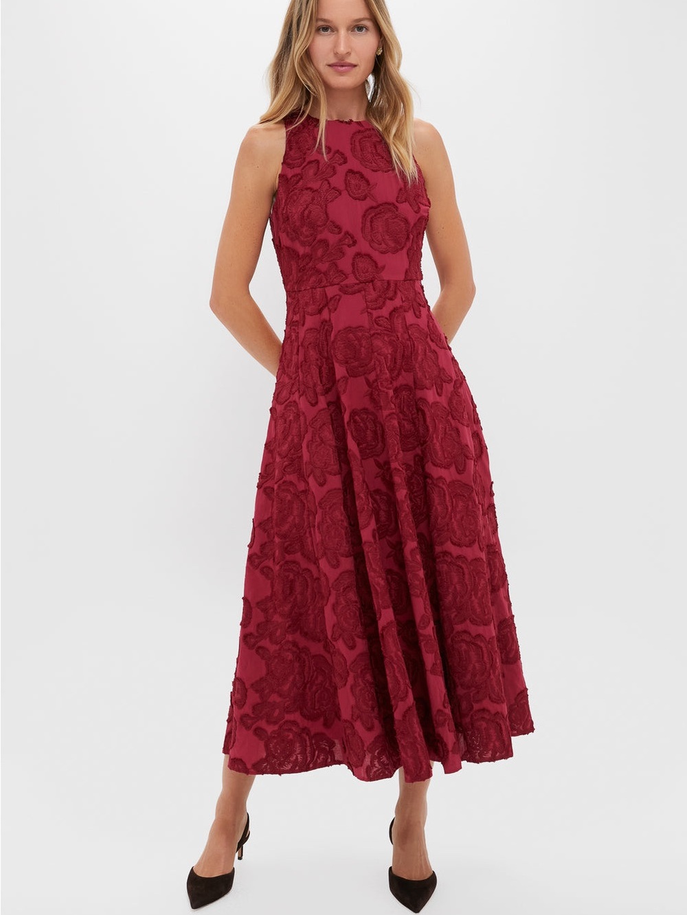 Hyacinth House Ruby Textured Floral Melina Maxi Dress XL Fall Wedding Event